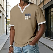  Men's BOB MADE ME DO IT Funny Humorous Waffle Knit V Neck Short Sleeve T Shirt Graphic Casual Fit Daily Wear Gift for Him Designer Clothing Apparel S M L XL XXL XXXL