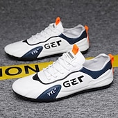 voordelige Casual Sneakers-Witte kunstleren sneakers voor heren – comfortabel, ademend en trendy voor casual gebruik en een actieve levensstijl.