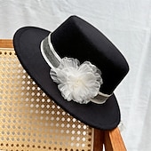 billige Festhatter-Hatter polyester Bryllup Bursdag Årgang søt stil Med Kronblader Hodeplagg Hodeplagg