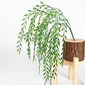 levne Umělé rostliny a zeleň-8 kusů umělé vrby, UV odolné plastové rostliny, zeleň, listy, umělá závěsná réva, umělý břečťan, pro domácnost, interiér, exteriér, zahradu, dveře, zeď, DIY, košík, výplň do květináčů, svatební,