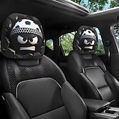 voordelige 250e Verjaardag-2 stuks grappige hoofdsteunhoezen met voetbalhoofd-uitdrukking voor in de auto, gemaakt van non-woven polyester, universele pasvorm, wasbaar, eenvoudig te installeren, perfect voor roadtrips of