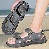 billige Utendørs sandaler-herre brune utendørssandaler justerbare sportssandaler med borrelås åpen tå komfortable tursko for fotturer, reiser, strandferie, camping, utendørseventyr og sommerens daglige bruk