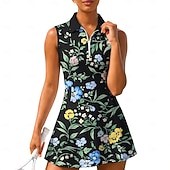 economico Abbigliamento Tennis da donna-Per donna Floreale Motivo Floreale Abito da tennis Abito sportivo Senza Maniche Floreale Traspirante Tennis Golf Badminton Colletto Polo Collo con zip Vestito Verde e nero Blu marino Blu
