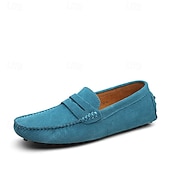 economico Mocassini casual-Per uomo Vintage Casual Quotidiano Camoscio Confortevole Traspirante Mocassino Giallo Chiaro Grigio scuro Vinaccia Estate Primavera Autunno
