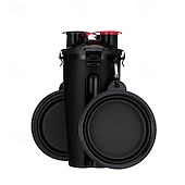 economico Ciotole e Bottiglie da Viaggio-Set composto da 1 tazza per acqua/cibo + 2 ciotole pieghevoli. Borraccia da viaggio per cani con ciotola pieghevole, contenitore per cibo per animali domestici 2 in 1 con ciotola pieghevole. Ciotola