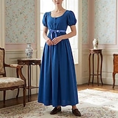 cheap Dresses-Retro Vintage Victorian Medieval Dress Ball Gown Regency Inspired Dress Princess Fancy Dress Women's Royal Masquerade Dailywear Adults Dress