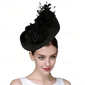 billige Fascinatorer-fascinators polyester Bryllup Bursdag Årgang søt stil Med Fjær Blomster Hodeplagg Hodeplagg
