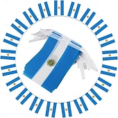 cheap World Soccer Match 2026-Argentina String Flag Pennant Banner for Soccer World Summer Cup Match 50 Flags, 46 Feet Small Mini Argentine Flags Bunting Banner for Country Decoration, School, Party, Sports Events