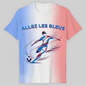  Partita mondiale di calcio 2026 Abiti Abbigliamento sportivo Maglietta grafica Football americano Tifoso di calcio francese Patriotico Corte per Unisex Adulti Stampa 3D  per Feste Sport all'Aperto