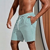 billiga Geometrisk tryck-Herr Geometrisk Randig Badshorts Boardshorts Medium Midja Business Casual Utomhus Semester Vardag Sidfickor Mesh foder Elastisk dragsko i midjan Designer Kläder