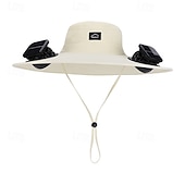 cheap Camping Lights &amp; Lanterns-2026 New Solar-Powered Outdoor Sun Hat with Dual Fans, Digital Battery Display, Wide Brim, Lightweight Breathable Cap for Hiking, Fishing, Camping, Travel, Beach, Summer