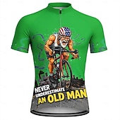 economico Maglie da uomo-Da uomo Maglia da Ciclismo Maglia da downhill Non sottovalutare mai un vecchio con una bicicletta Manica Corta Bicicletta Maglia Maglietta con 3 tasche posteriori Resistente ai Raggi UV Asciugatura