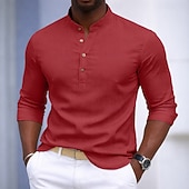 economico Camicie eleganti da uomo-Per uomo Camicia Camicia elegante Camicia con Bottoni Pullover Tinta unica Quotidiano Affari Nero Bianco Marrone Blu scuro Manica Lunga Collo ripiegato Tutte le stagioni Abbigliamento Puro