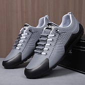 baratos Tênis Casuais-Homens Vintage Casual Diário Pele PU Confortável Com Cadarço Preto Cáqui Cinzento Verão Primavera Outono
