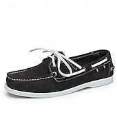 abordables chaussures de bateau-Mocassins à lacets en daim marron pour homme – chaussures habillées décontractées, idéales au quotidien, au bureau et pour un look élégant en extérieur.
