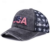 economico 250° Anniversario degli Stati Uniti-Cappellino da baseball patriottico in cotone lavato con stella della bandiera americana ricamata, cappellino da camionista vintage effetto invecchiato con rete per uomo e donna, 4 luglio, giorno