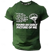 preiswerte Morsomme T-skjorter for menn-Men's FOUND AN EARLY PICTURE OF ME Funny Born Winner Graphic T-Shirt Sperm Parachute Cartoon Joke Tee Smart Player Humor Creative Gag Gift Short Sleeve Casual Designer Clothing Apparel S M L XL XXL XX