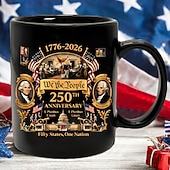 tanie Kubki i filiżanki-Kubek z okazji 250. rocznicy Stanów Zjednoczonych, prezent patriotyczny, ceramiczny kubek do kawy z okazji półpięćsetnej rocznicy, 1776–2026, Ameryka 250, prezent na Dzień Niepodległości dla mężczyzn