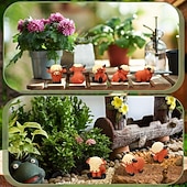 voordelige Beelden-30 mini-beeldjes van Schotse hooglandkoeien, decoratieve kleine dieren van hars voor tuin- en miniatuurlandschappen, poppenhuizen, mos-terrariums en taartdecoratie.