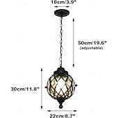 Недорогие Дизайн глобуса-Уличные подвесные светильники, водонепроницаемые, IP23, для крыльца, черная металлическая люстра с прозрачным стеклянным плафоном в железном каркасе, наружный фонарь для входа, патио, интересные идеи для жизни.