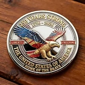  Памятная монета США, посвященная 250-летию со дня основания страны, с изображением американских флагов и орла. Патриотический сувенир.