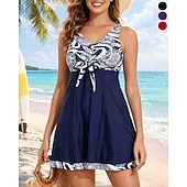 Недорогие Серфинг Танкини и Бикини-Жен. Купальный костюм Танкини 2 предм. Абстракция УФ-защита Эластичный Без рукавов Купальники Купальник Серфинг Дайвинг Плавание Лето