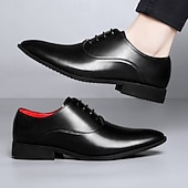 preiswerte Derby Schuhe-Elegante Herrenschuhe aus Kunstleder mit Schnürung, perfekt für formelle Anlässe, Business und Büro.