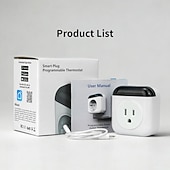abordables appareils électroménagers-Thermostat intelligent programmable Wi-Fi, mini-régulateur de température à brancher (10 A), compatible avec les prises électriques, application de contrôle, commande vocale, minuterie et interrupteur
