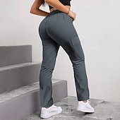 economico pantaloni cargo da donna-Per donna Pantaloni Cargo Pantaloni Pantaloni da Lavoro Pantaloni Estivi Vacanza Moda Casual Quotidiano Lunghezza intera Vita Alta Semplice Coulisse Elastico in vita Tasca con cerniera Comodit