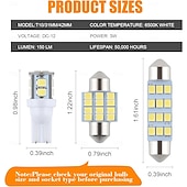 economico Faretti a LED-Kit di 24 lampadine a LED per interni auto, set da 194 T10 DE3175 578, lampadine da 31 mm e 42 mm, luci di ricambio per interni auto, luci targa, luci laterali, luci di svolta, luci del bagagliaio
