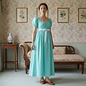 cheap Dresses-Retro Vintage Victorian Medieval Dress Ball Gown Regency Inspired Dress Princess Fancy Dress Women's Royal Masquerade Dailywear Adults Dress