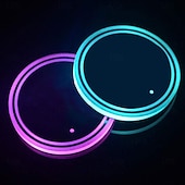 رخيصةأون أضواء الديكور-أضواء حامل أكواب السيارة بتقنية LED، مقاومة للماء، قابلة لتغيير الألوان إلى 7 ألوان، قاعدة أكواب قابلة للشحن عبر منفذ USB، ملحقات إضاءة داخلية للسيارة، مناسبة لجميع أنواع السيارات، بما في ذلك سيارات