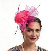 cheap Fascinators-Fascinators Feather Wedding Birthday Elegant Vintage Cute With Feather Flower Headpiece Headwear