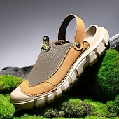 abordables sandalias de exterior-Zapatillas de punto para hombre, sin cordones, para exteriores: zapatillas deportivas informales, ligeras y transpirables, ideales para actividades al aire libre, caminar, viajar y para la playa.
