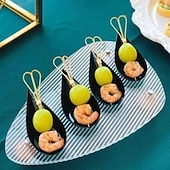 billiga Köksredskap och -apparater-50 st svarta droppformade kryddskålar för engångsbruk, mini-förrätt &amp;såstallrikar, återanvändbara, perfekta för picknick, camping och servering av kryddor som chilisås