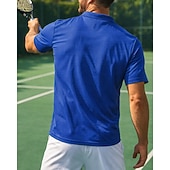 ieftine Cămașă pentru bărbați-Bărbați Mată Tricou sport Tricou POLO Cămașă de tenis Tee de tenis Manșon scurt Uscare rapidă Elastic Confortabil la umezeală Respirabil Tenis Alergat Încălțăminte de golf Răsfrânt Cămașă Kaki Negru