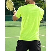 זול חולצת גברים-בגדי ריקוד גברים שיפוע חולצת ספורט חולצת טניס שרוולים קצרים ייבוש מהיר מתיחה פתילת לחות נושם טניס גולף פיקלבול צווארון V צמרות כחול ים ירוק בגדי טניס