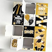  Calendario dell'Avvento di laurea di 12 giorni, scatola regalo vuota, elegante scatola di carta per laurea, confezione regalo a sorpresa da riempire per la laurea, scatola regalo con cappello di