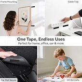 זול אספקה לבית-50 יחידות סרט וו ולולאה עמיד לשימוש חוזר עם גב דבק חזק - ללא צורך בקידוח, הסרה ללא נזק - אידיאלי לתליית תמונות, שלטים, מודעות - מתאים לשימוש בבית, במשרד ובסדנה