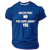 Недорогие Men's Funny T shirts-2026 World Soccer Cup Men's SOCCER PRO NO PRO COMPLAINER YES Funny Sarcastic Sports Fan Royal Blue T Shirt Graphic Short Sleeve Crew Neck Game Day Gift Designer Clothing Apparel S M L XL XXL XXXL
