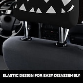 tanie Spersonalizowane tkaniny-spersonalizowane pokrowce na zagłówki samochodowe, zestaw 2 ochronnych pokrowców przeciwkurzowych, uniwersalny ochraniacz zagłówka fotela samochodowego