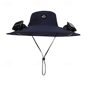 cheap Camping Lights &amp; Lanterns-2026 New Solar-Powered Outdoor Sun Hat with Dual Fans, Digital Battery Display, Wide Brim, Lightweight Breathable Cap for Hiking, Fishing, Camping, Travel, Beach, Summer
