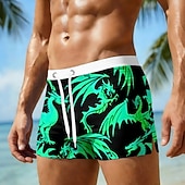 economico Animali &amp; Uccelli-Per uomo Animale Drago Pantaloncini da mare Pantaloncini da Surf Costume nuoto a pantaloncino Misura del girovita medio Hawaiano Vacanza al Mare Coulisse con fodera in rete Elastico in vita