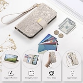 cheap 2026 Samsung Galaxy S26 Series-Phone Case For Samsung Galaxy S26 S26 Plus S26 Ultra Wallet Case Flip Cover with Stand Holder Zipper with Wrist Strap Tree Retro TPU PU Leather