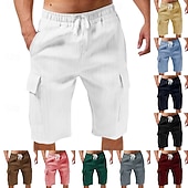 cheap Classic-Men's Tactical Shorts Cargo Shorts Shorts Casual Shorts Drawstring Pocket Elastic Waist Plain Comfort Breathable Knee Length Casual Outdoor Vacation Vacation Fashion Navy Blue Micro-elastic