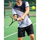 voordelige Herenhemd-Voor heren Kleurenblok Sportset Overhemden en shorts Tennisset Korte mouw 2-stuks Sneldrogend Rekbaar Vochtregelerend Ademend Tennis Golfschoenen Augurkbal Strakke ronde hals Short / Broekje Kleding
