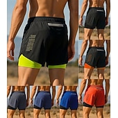 olcso Futó nadrág és leggings-Férfi rövidnadrág harisnyával Kollázs Rövidnadrágok Hétköznapi Szabadtéri Sport &amp; Szabadtéri Nyár Gyors szárítás Könnyű Légáteresztő Tenisz Golf Futás Normál sportruházat Sportruházat Színes