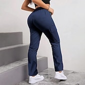 economico pantaloni cargo da donna-Per donna Pantaloni Cargo Pantaloni Pantaloni da Lavoro Pantaloni Estivi Vacanza Moda Casual Quotidiano Lunghezza intera Vita Alta Semplice Coulisse Elastico in vita Tasca con cerniera Comodit