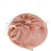 abordables Fascinadores-Fascinators Sinamay Boda Cumpleaños Vintage Estilo lindo Retro Con Pajarita Tul Celada Sombreros