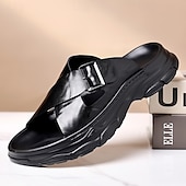 levne Pohodlné sandály-Pánské mokasíny z umělé kůže – pohodlné letní sandály s otevřenou špičkou a nastavitelným páskem, lehké a prodyšné, ideální pro každodenní nošení, cestování a volný čas v přírodě